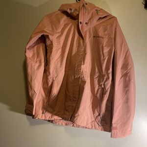 Columbia Women's Omni-Tech Hooded Rain Jacket Magenta Pink - Size XS